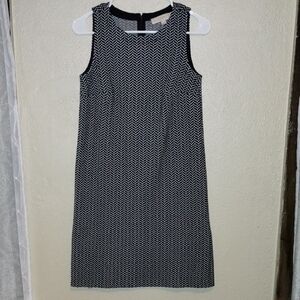 LOFT Black and White Sleeveless Sheath Dress